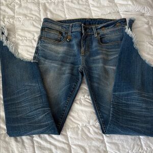 R13 Distressed Blue Denim Jeans